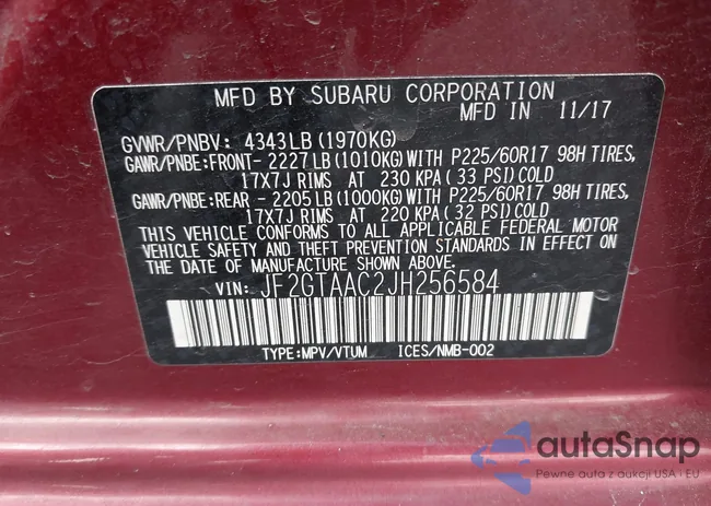 JF2GTAAC2JH256584: 43388180