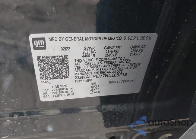 3GKALPEV7NL185218: 43387331