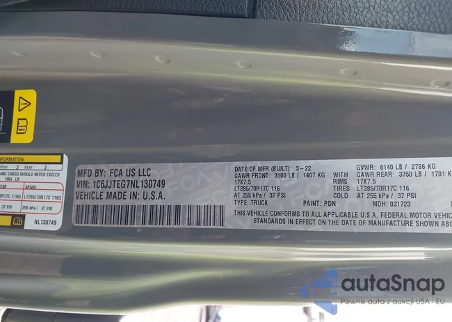 1C6JJTEG7NL130749: 43387488