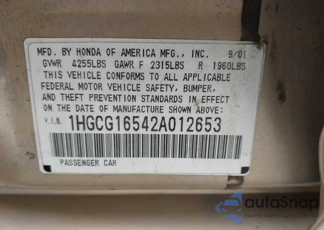 1HGCG16542A012653: 43387508
