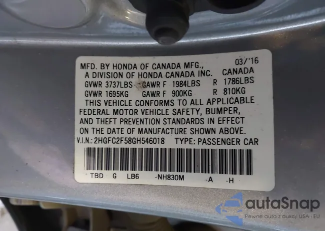 2HGFC2F58GH546018: 43388881