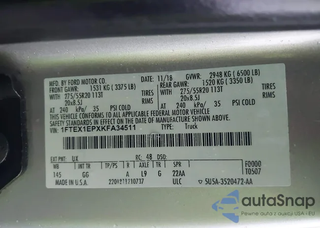 1FTEX1EPXKFA34511: 43388919