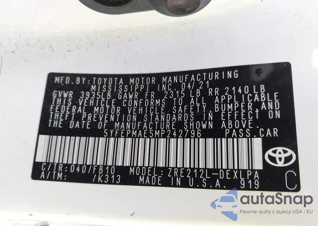 5YFEPMAE5MP242796: 43388971