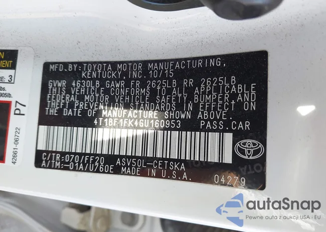 4T1BF1FK4GU160953: 43389103