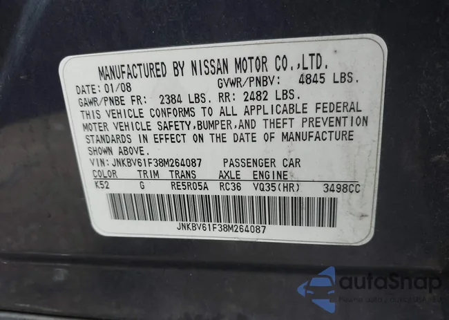 JNKBV61F38M264087: 43388347