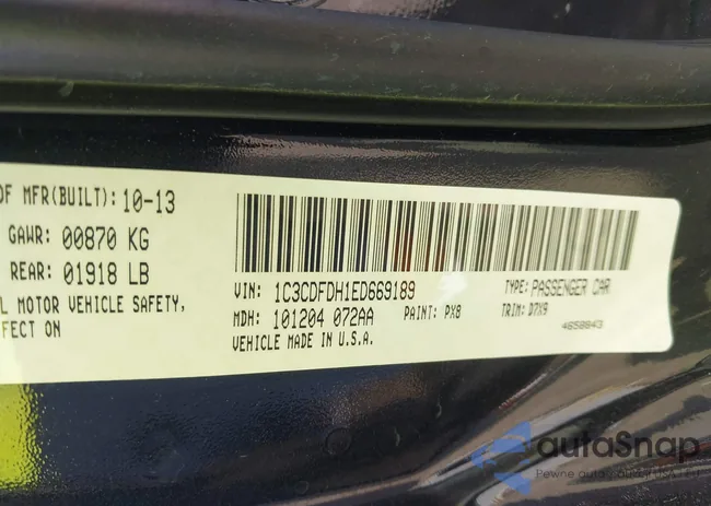 1C3CDFDH1ED669189: 43388391