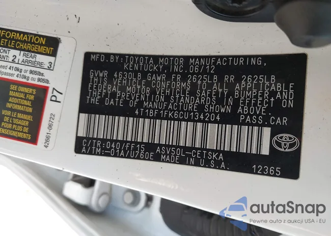 4T1BF1FK6CU134204: 43388475