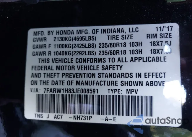 7FARW1H83JE008591: 43388570