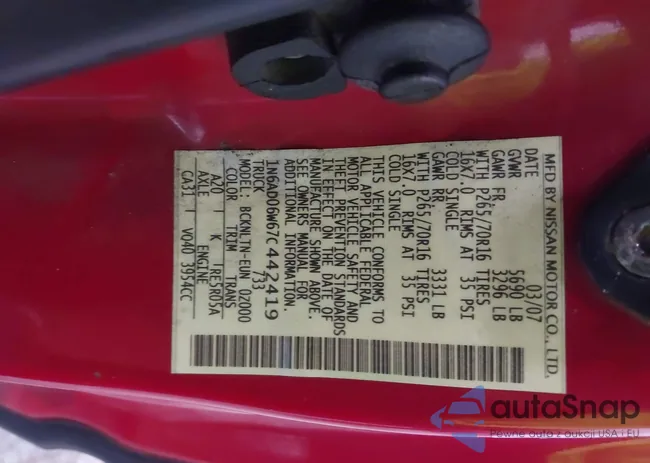 1N6AD06W67C442419: 43389742