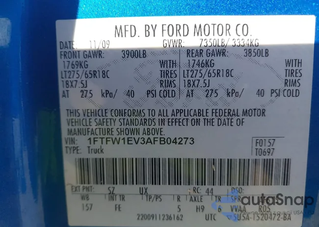 1FTFW1EV3AFB04273: 43389855