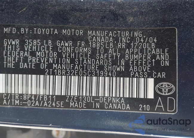 2T1BR32E05C319940: 43389898