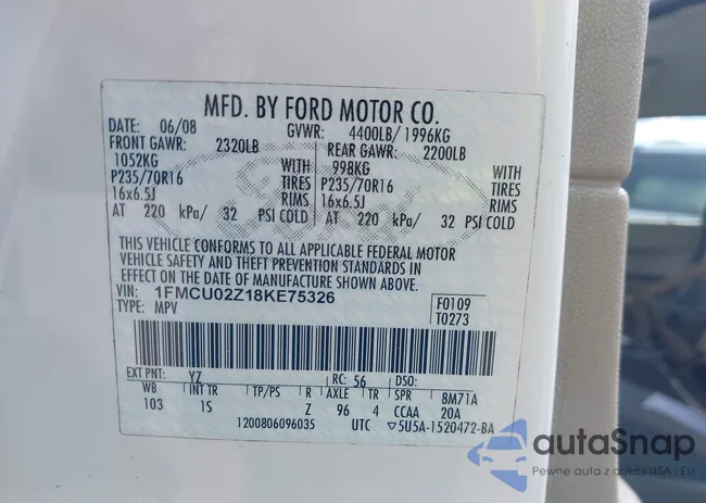 1FMCU02Z18KE75326: 43389937