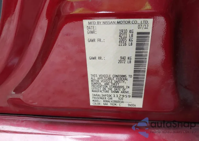 1N4AL3AP1DC117959: 43389946