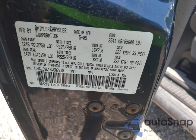 1J4GL38K15W687615: 43389967