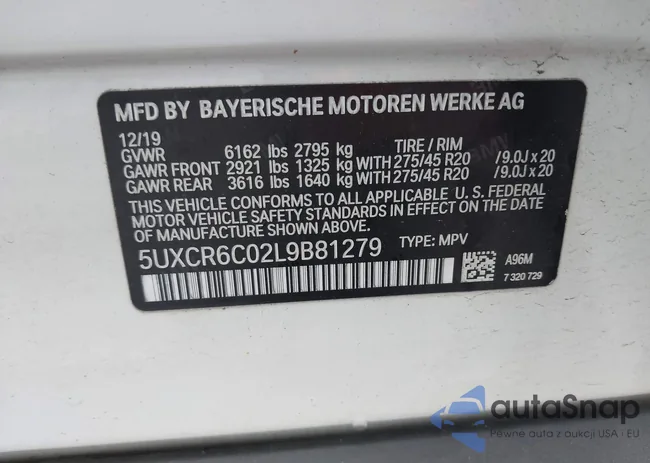 5UXCR6C02L9B81279: 43390121