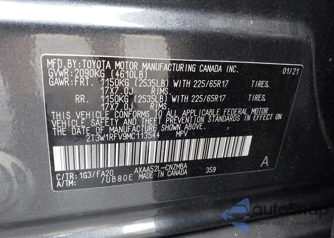 2T3W1RFV9MC113544: 43389253