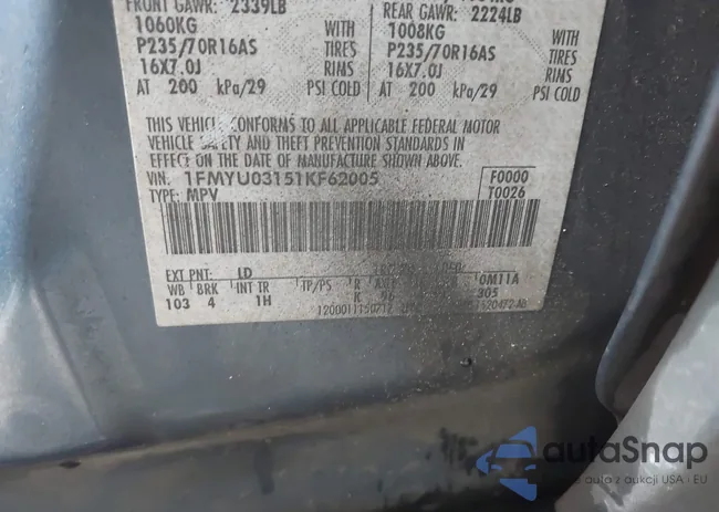 1FMYU03151KF62005: 43389282