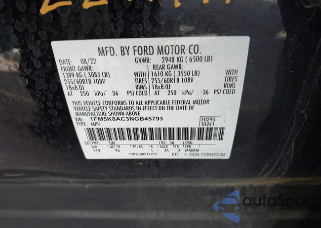 1FM5K8AC3NGB45793: 43389388