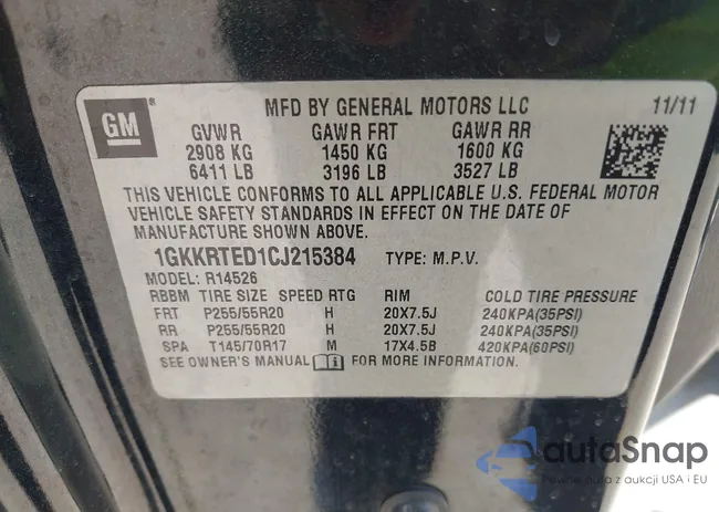 1GKKRTED1CJ215384: 43389464