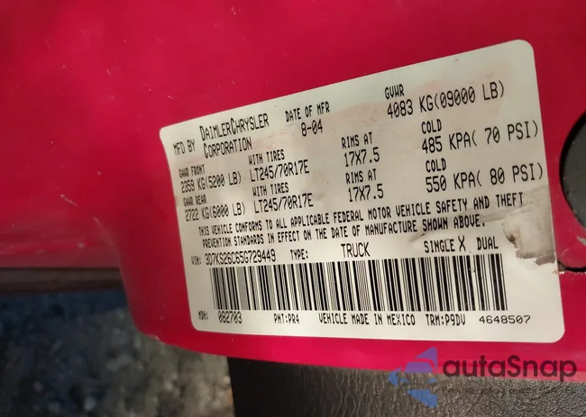 3D7KS26C65G729449: 43389518