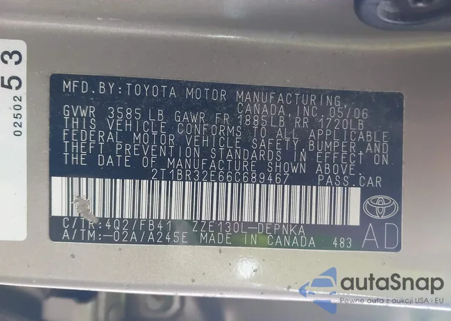 2T1BR32E66C689467: 43389528