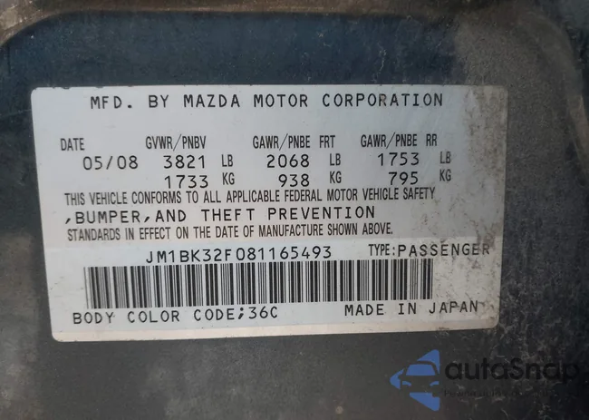 JM1BK32F081165493: 43390926