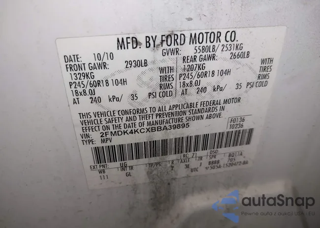 2FMDK4KCXBBA39895: 43391079