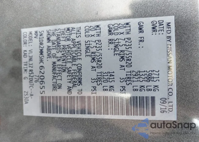 5N1DR2MM5HC620655: 43391166