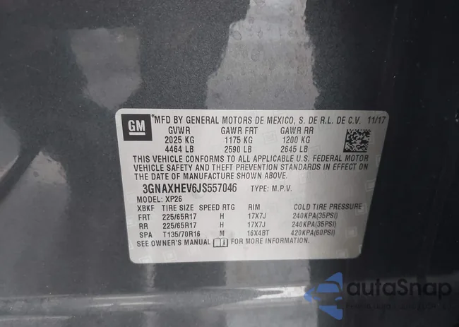 3GNAXHEV6JS557046: 43391209