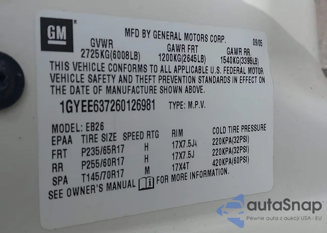 1GYEE637260126981: 43391215