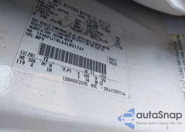 1FMFU18L64LB21747: 43391223