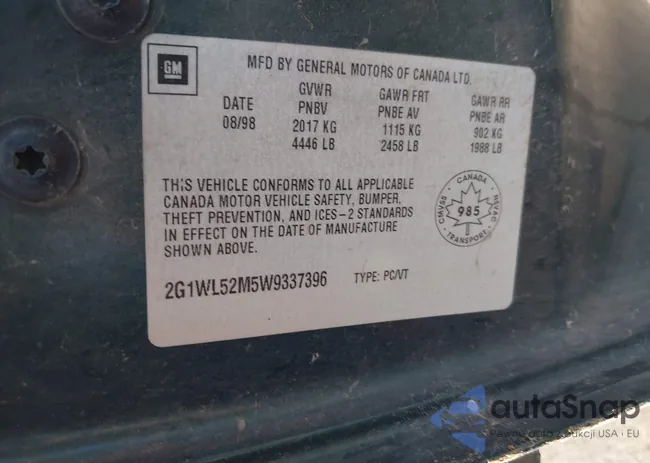 2G1WL52M5W9337396: 43390612