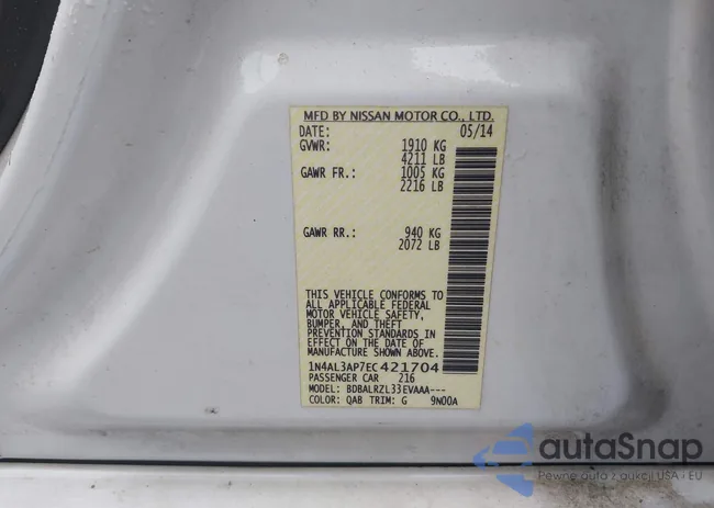 1N4AL3AP7EC421704: 43391661