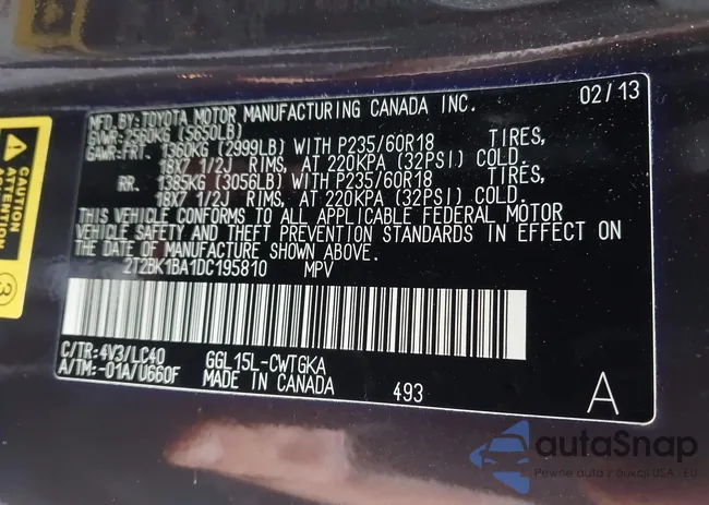 2T2BK1BA1DC195810: 43391688