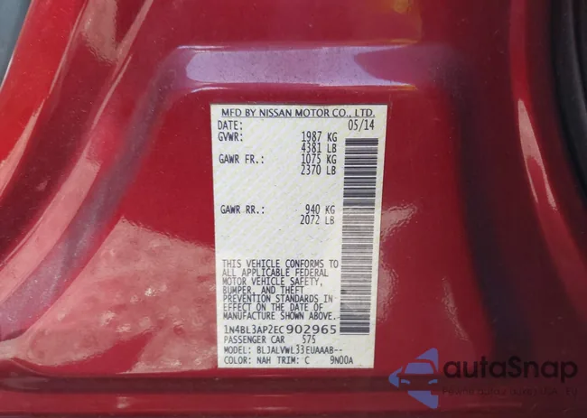 1N4BL3AP2EC902965: 43391811