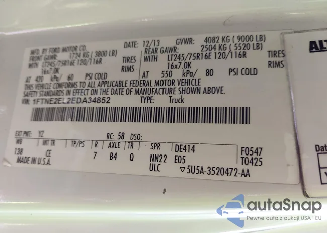 1FTNE2EL2EDA34852: 43391829