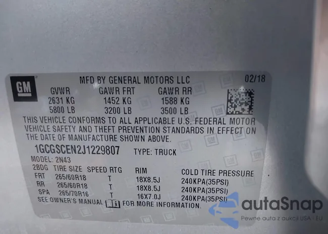 1GCGSCEN2J1229807: 43391851