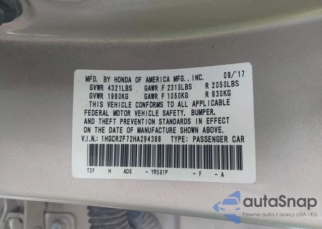 1HGCR2F72HA294396: 43391877