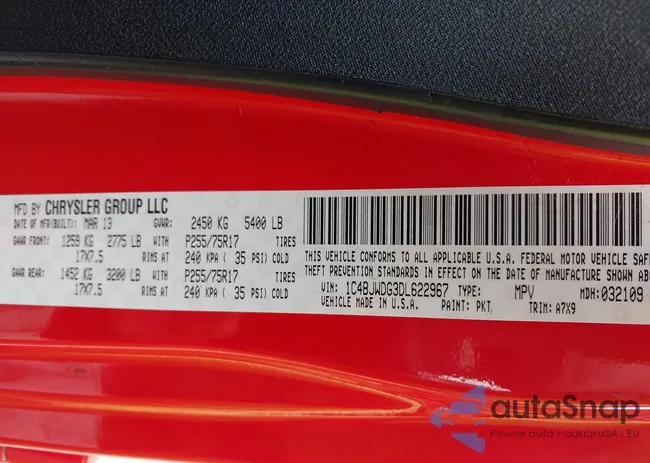 1C4BJWDG3DL622967: 43391884