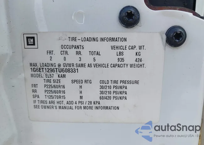 1G6ET1296TU608331: 43391894