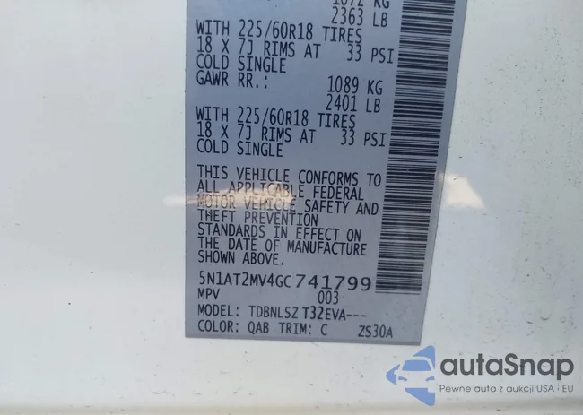 5N1AT2MV4GC741799: 43391922