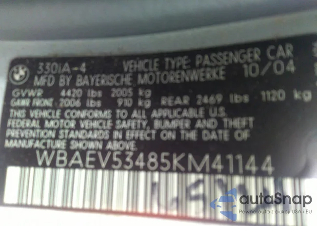 WBAEV53485KM41144: 43391967