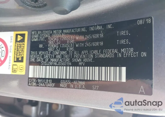 5TDJZRFH6JS560194: 43392044