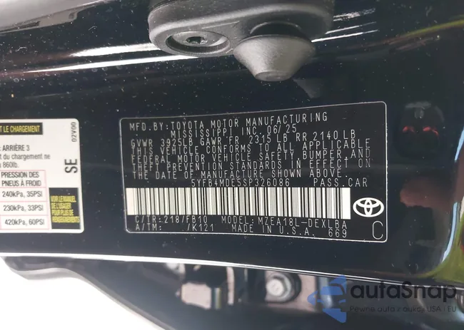 5YFB4MDE5SP326086: 43392138