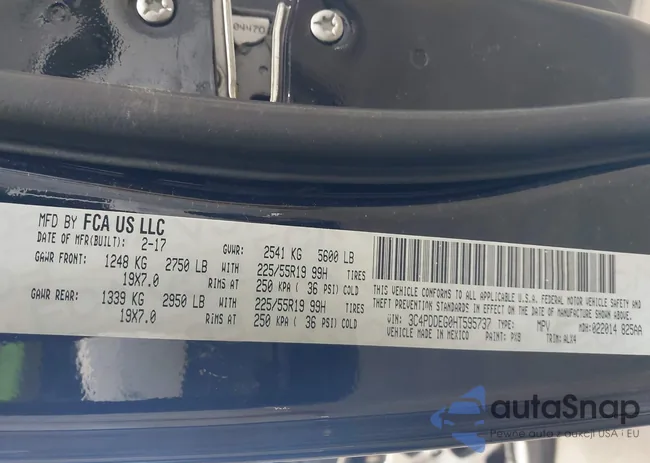 3C4PDDEG0HT595737: 43392147