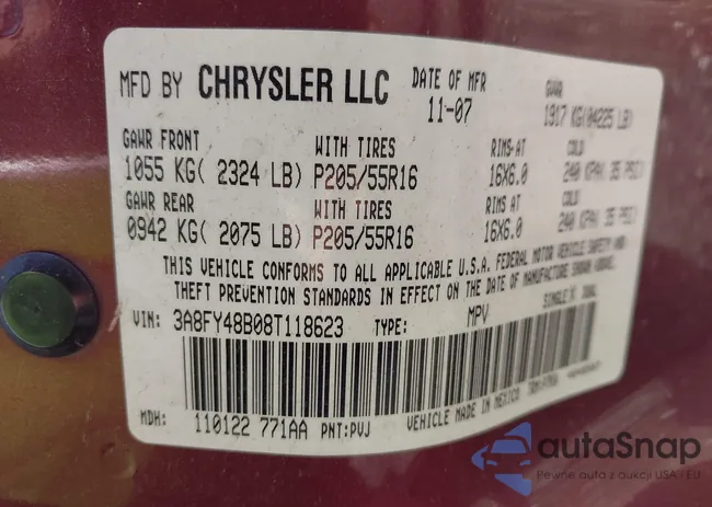 3A8FY48B08T118623: 43392155