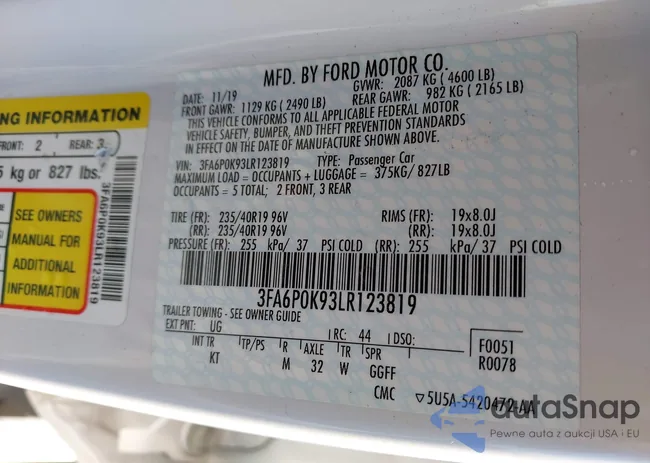 3FA6P0K93LR123819: 43392159