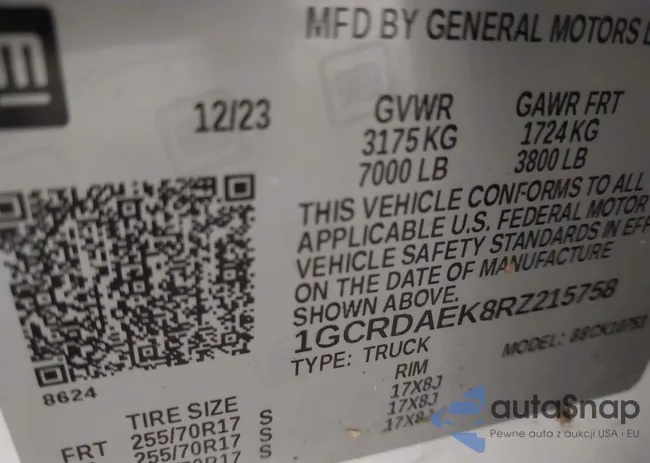 1GCRDAEK8RZ215758: 43392223