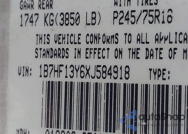 1B7HF13Y6XJ584918: 43391240