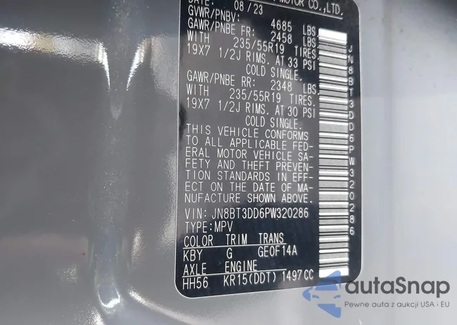 JN8BT3DD6PW320286: 43391330